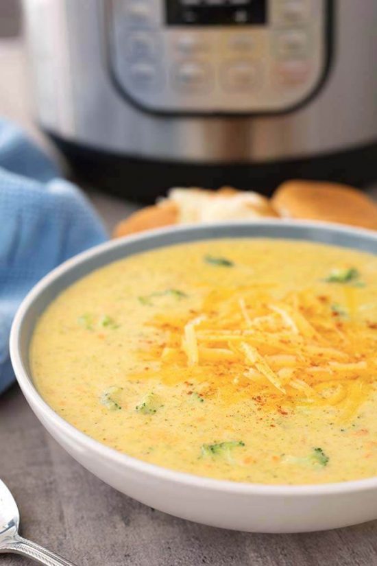 Instant Pot Broccoli Cheddar Soup from Simply Happy Foodie