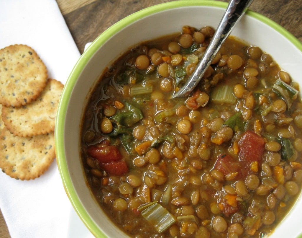 Vegan Crockpot Lentil Soup from Everyday Maven