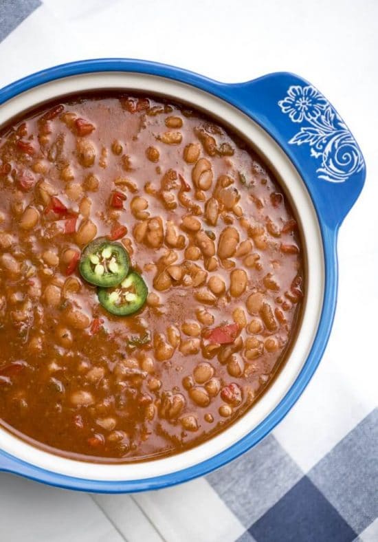 Four Fantastic Recipes for Mexican Beans featured on Slow Cooker or Pressure Cooker at SlowCookerFromScratch.com