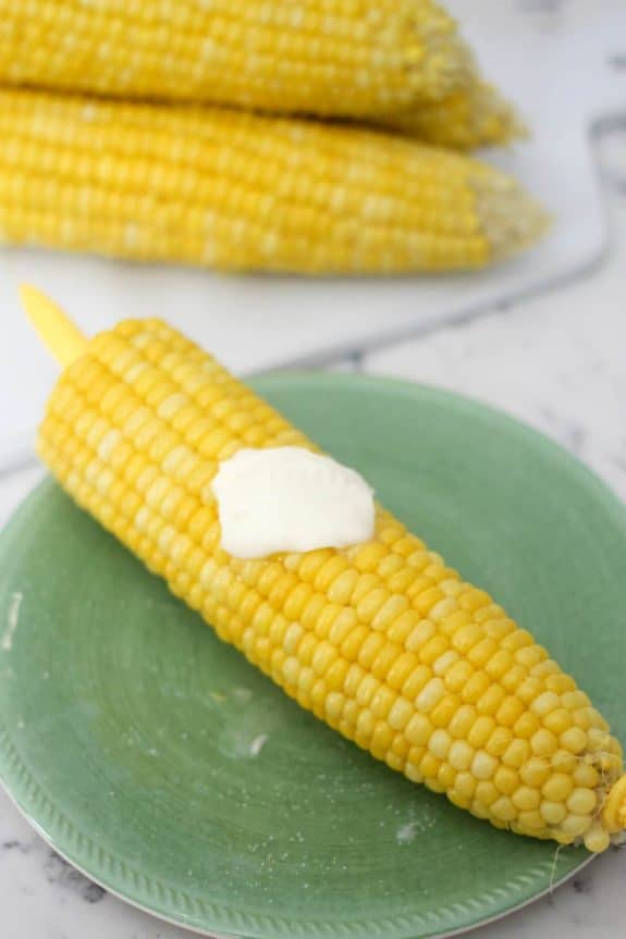 Three Easy Recipes for Corn on the Cob featured on Slow Cooker or Pressure Cooker at SlowCookerFromScratch.com
