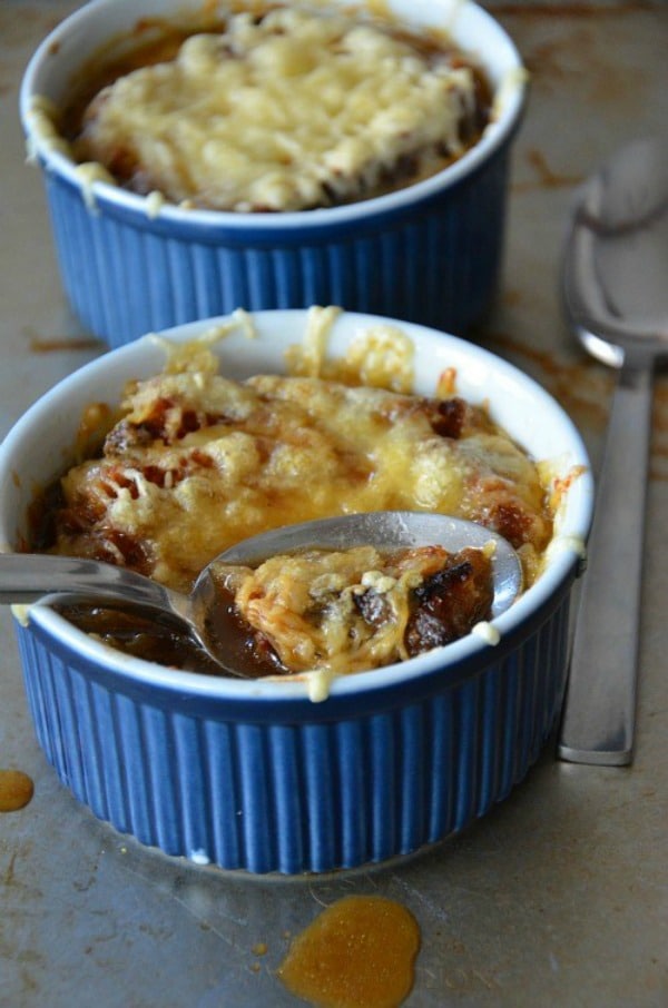 Slow Cooker Lighter French Onion Soup from Mountain Mama Cooks