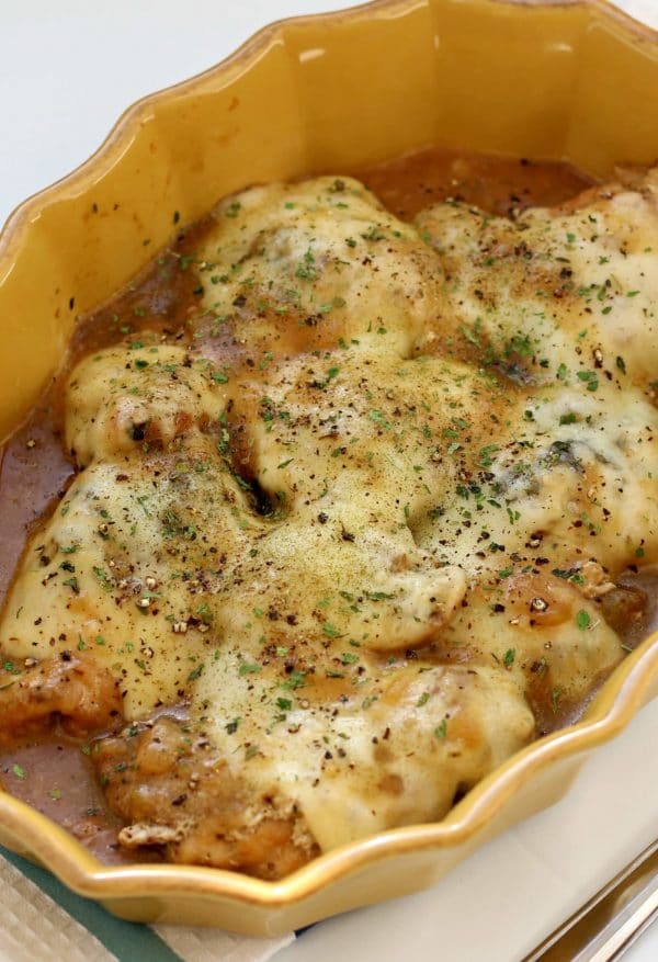 Instant Pot French Onion Chicken from 365 Days of Slow + Pressure Cooking