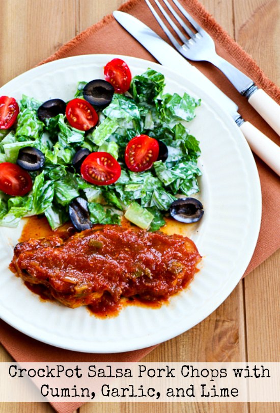 CrockPot Salsa Pork Chops with Garlic, Cumin, and Lime from Kalyn's