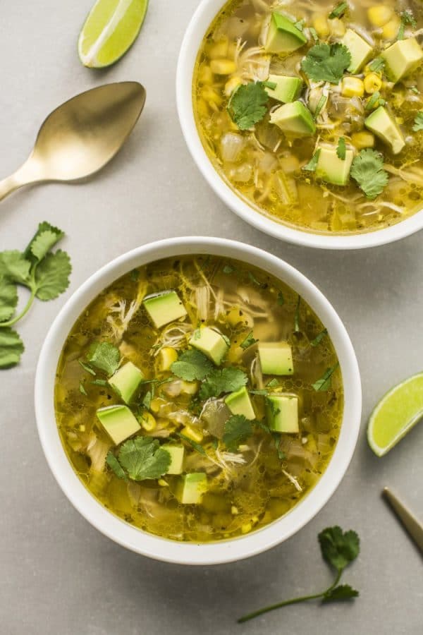 Instant Pot Chicken Posole Verde from Skinny Ms