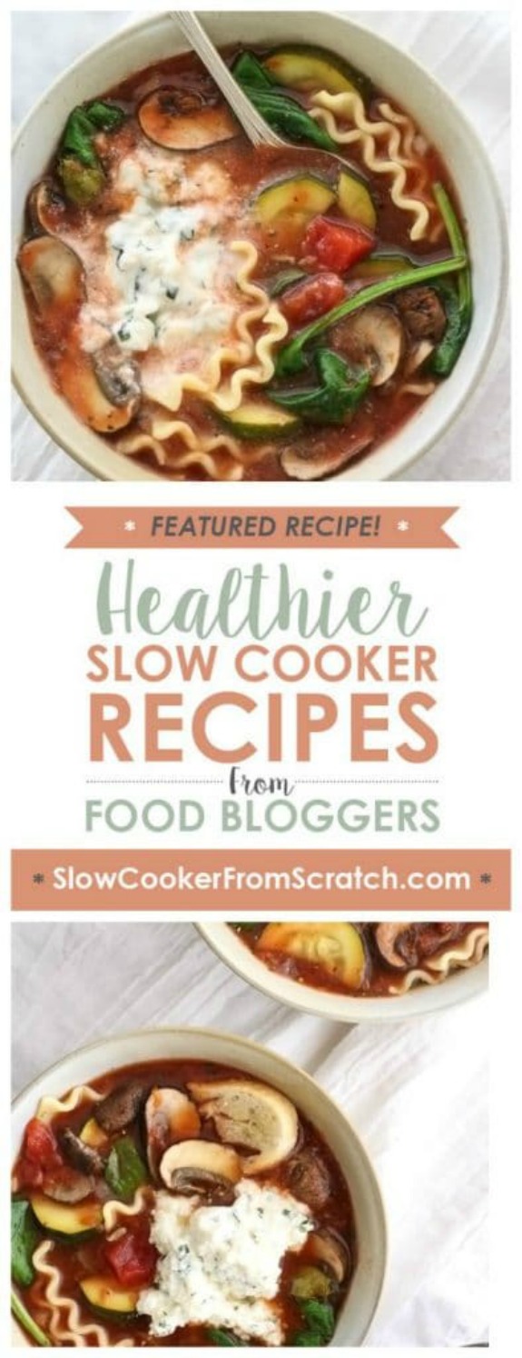 Slow Cooker Vegetarian Lasagna Soup from Foodie Crush Slow Cooker or