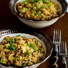 Slow Cooker Spicy Brown Rice with Sausage and Peppers from Kalyn’s Kitchen