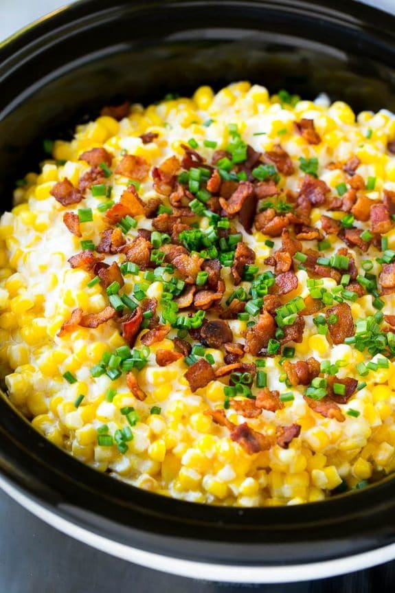 Four Fabulous Recipes for Creamed Corn for Thanksgiving (Slow Cooker or Pressure Cooker) featured on Slow Cooker or Pressure Cooker at SlowCookerFromScratch.com