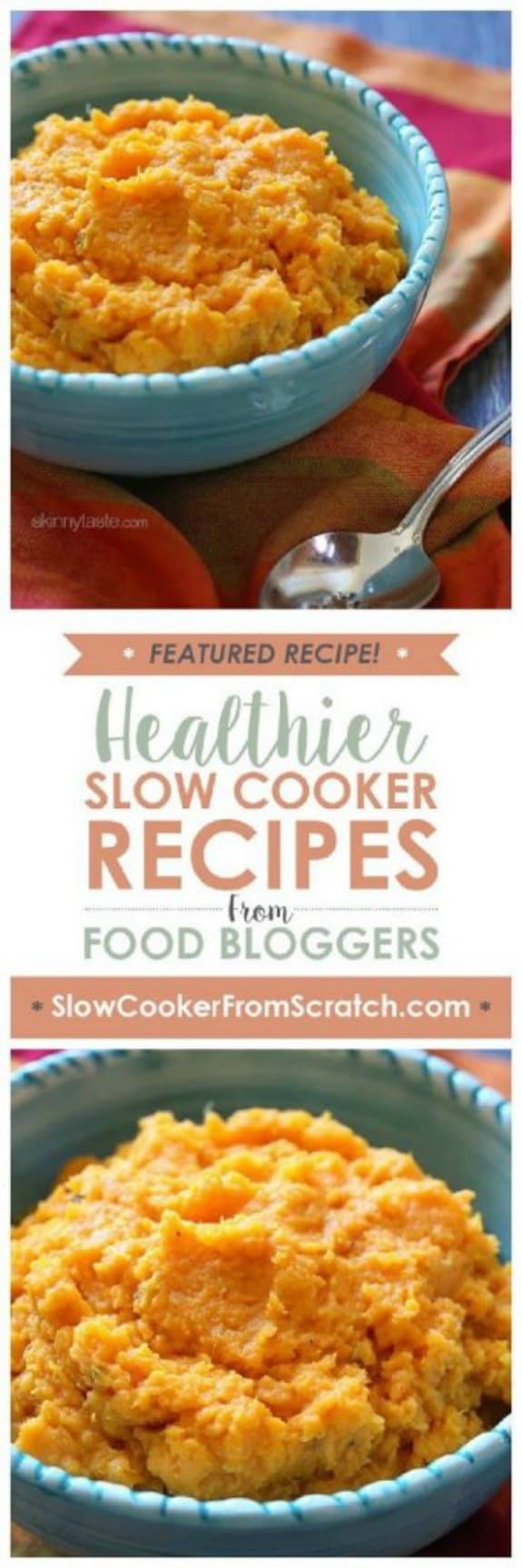 Slow Cooker Garlic Sweet Potato Mash from Skinnytaste Slow Cooker or Pressure Cooker