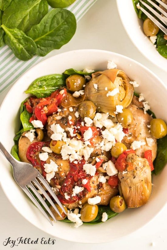 Crock Pot Mediterranean Chicken from Joy Filled Eats