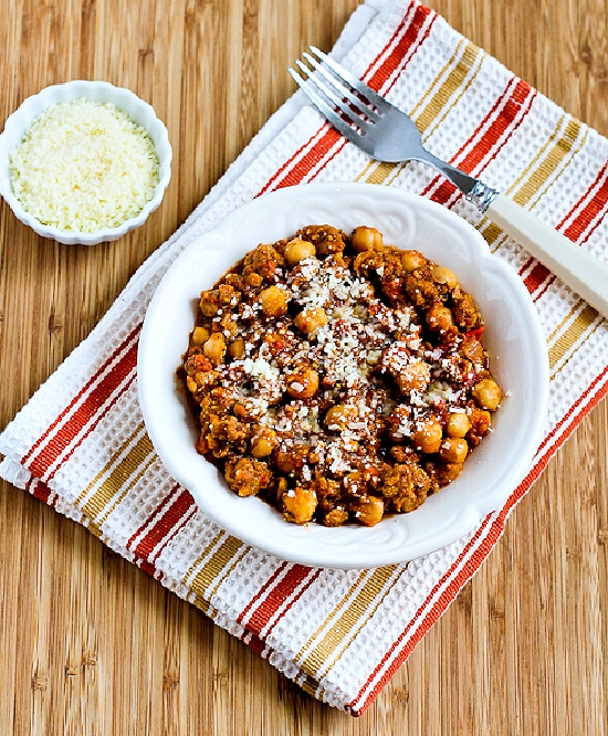 Slow Cooker Chickpea Stew with Italian Sausage from Kalyn's Kitchen