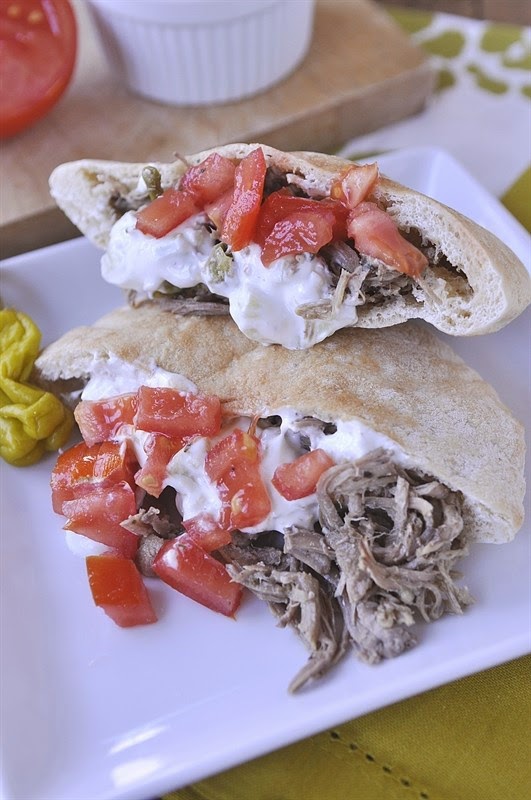 Slow Cooker Greek Pork from Your HomeBased Mom Slow Cooker or