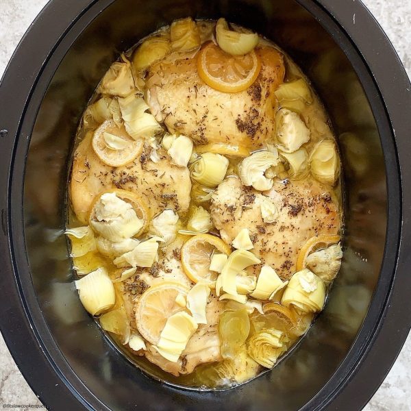 Slow Cooker or Instant Pot Chicken and Artichokes from Fit Slow Cooker Queen