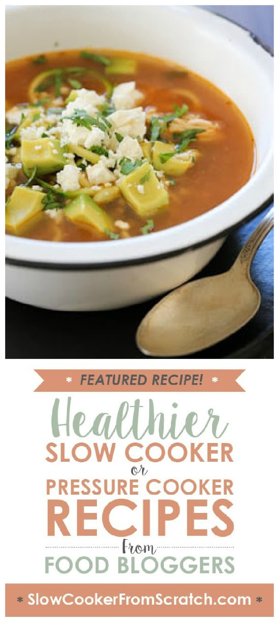 Slow Cooker Chipotle Chicken Zucchini Fideo Soup from Skinnytaste