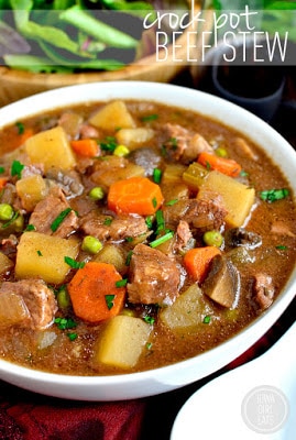 35+ Best Recipes for Slow Cooker Beef Stew featured on SlowCookerFromScratch.com