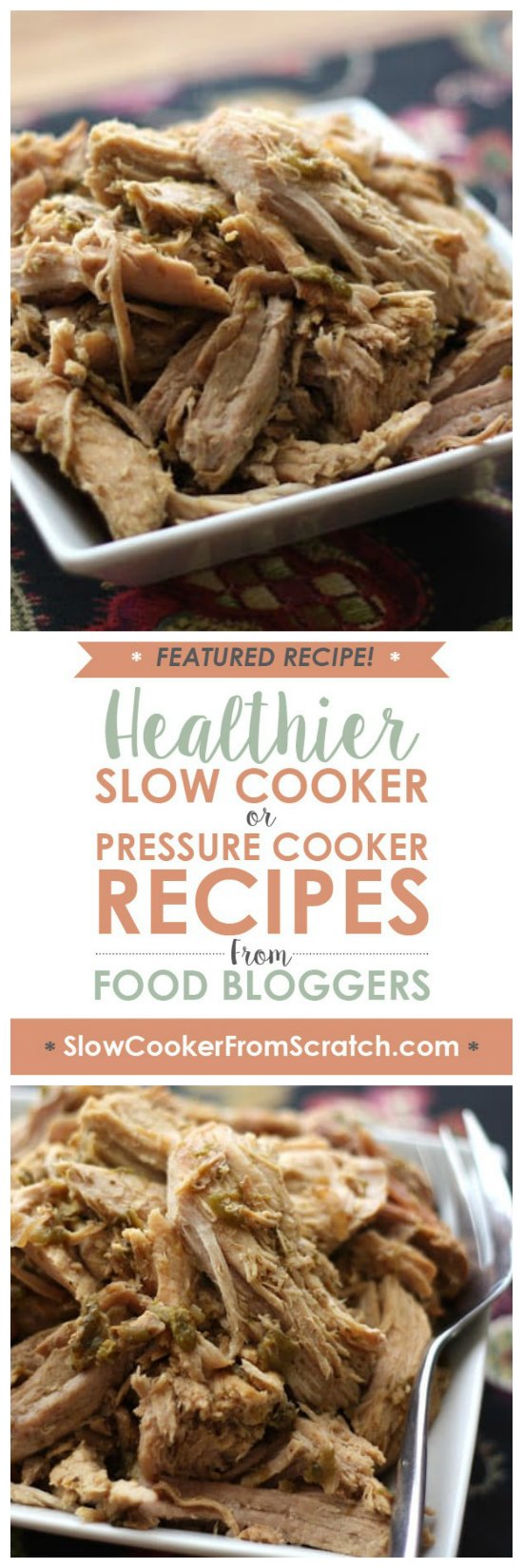 CrockPot Green Chile Pulled Pork from Barefeet in the Kitchen Slow