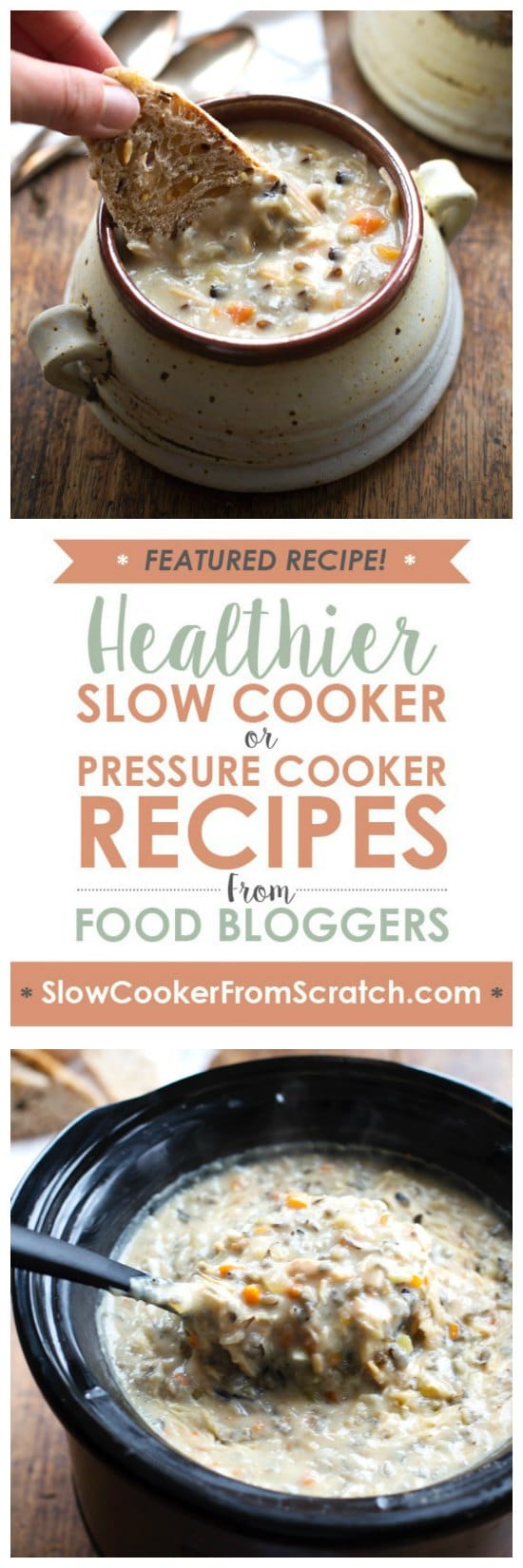 Crockpot Chicken and Wild Rice Soup from Pinch of Yum Slow Cooker or