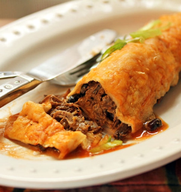 Slow Cooker Chipotle Beef Enchiladas from The Perfect Pantry