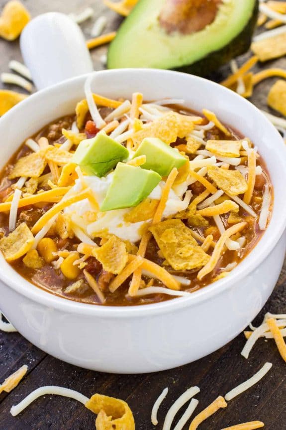Four Easy Taco Soup Recipes Your Family Will Love featured on Slow Cooker or Pressure Cooker at SlowCookerFromScratch.com