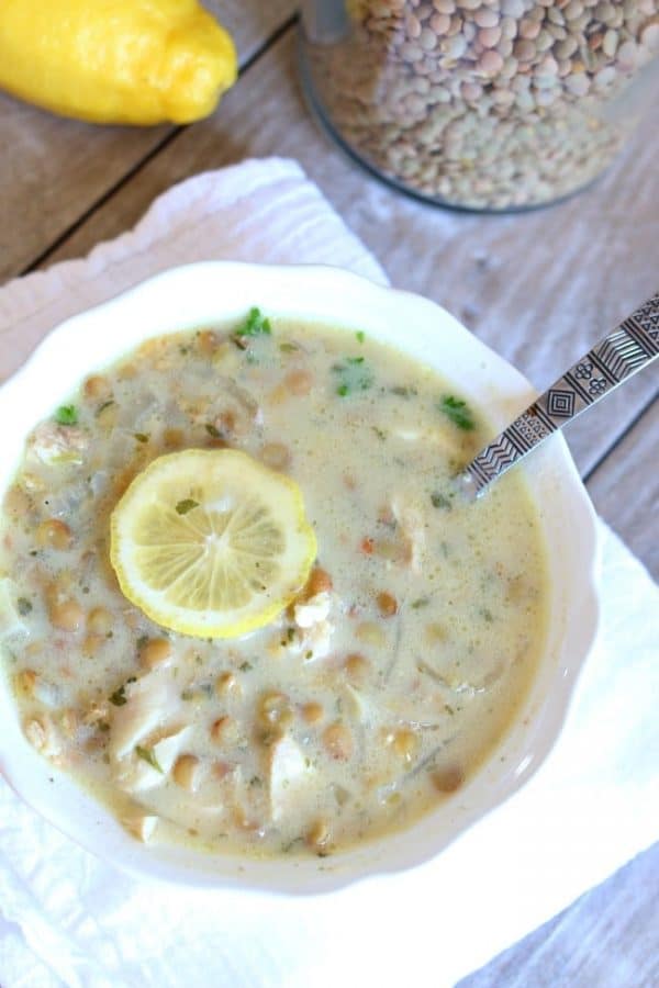 Instant Pot Lentil Lemon Chicken Soup from 365 Days of Slow + Pressure Cooking