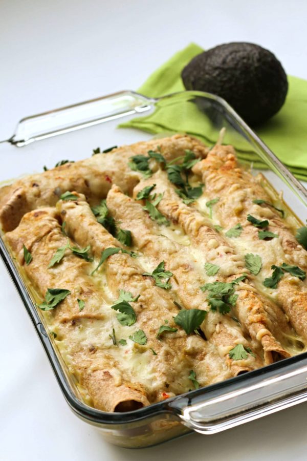 Instant Pot Green Chile Chicken Enchiladas from 365 Days of Slow + Pressure Cooking