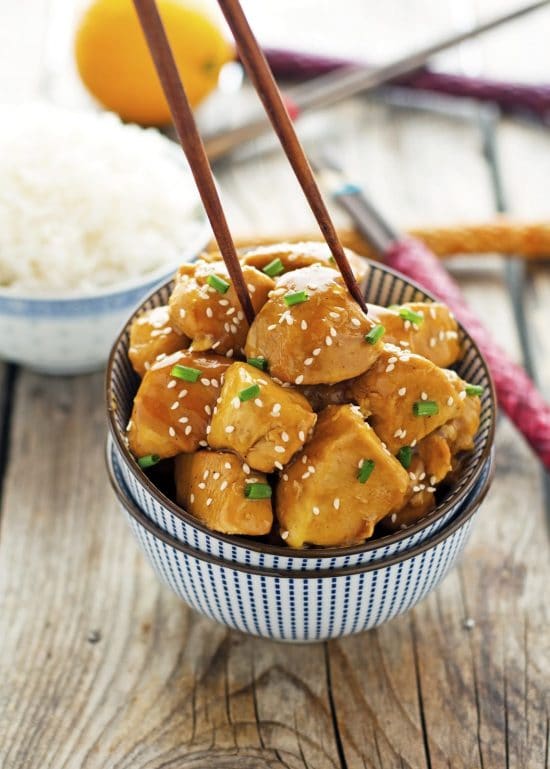 Easy Crock Pot Orange Chicken from The Iron You featured in Four Fabulous Orange Chicken Recipes Your Family Will Love