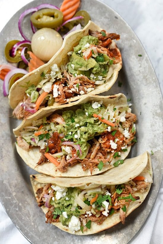 The BEST Slow Cooker Pork Tacos from Food Bloggers found on Slow Cooker or Pressure Cooker at SlowCookerFromScratch.com