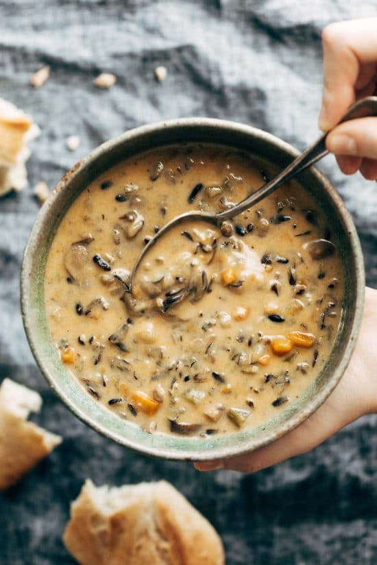 Instant Pot Wild Rice Soup from Pinch of Yum