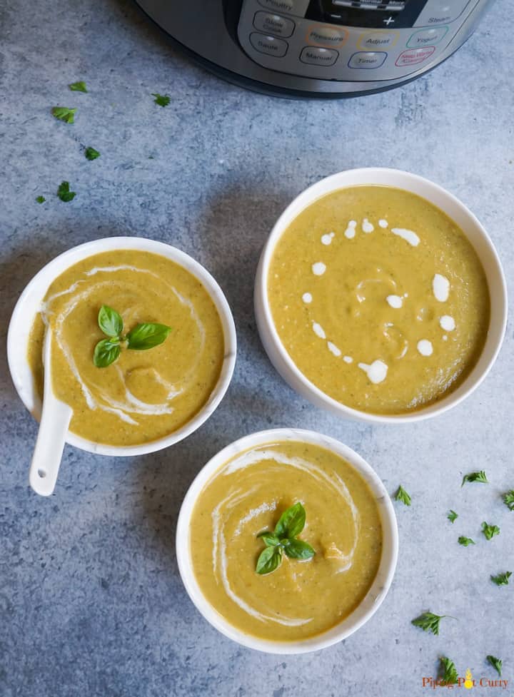 Vegan Pressure Cooker Cream of Broccoli Soup from Piping Pot Curry