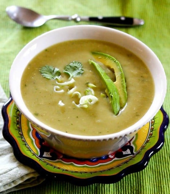 Instant Pot Vegan Chayote Green Chile Soup from Letty's Kitchen