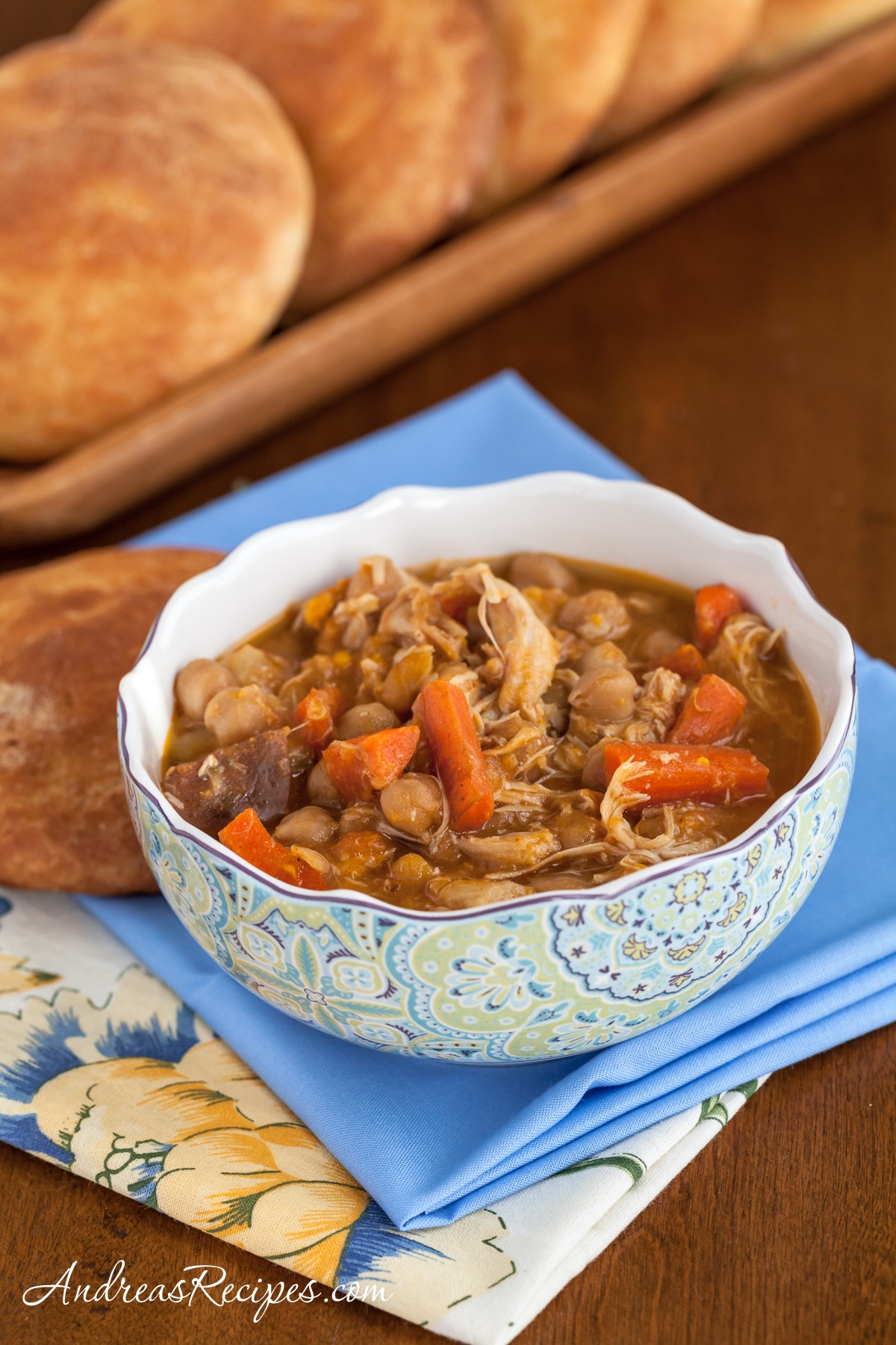 Slow Cooker Chicken Tagine with Chickpeas and Root Vegetables from Andrea Meyers