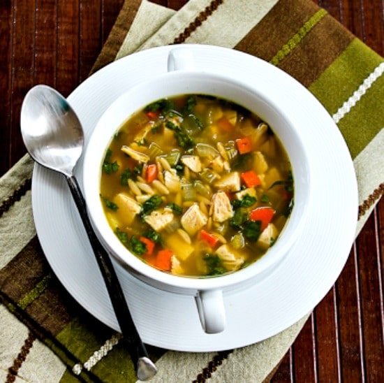 Slow Cooker Turkey Soup with Spinach and Lemon from Kalyn's Kitchen