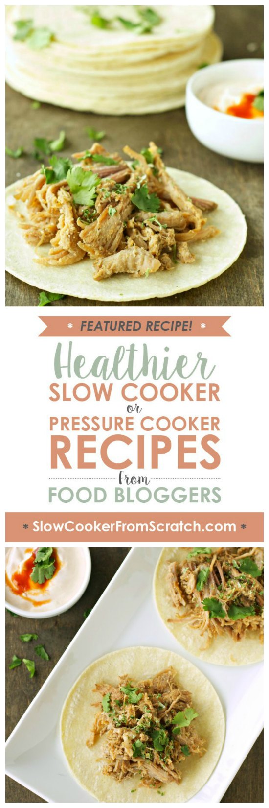 Slow Cooker Pork Tacos With Adobo Sour Cream from Slow Cooker Gourmet