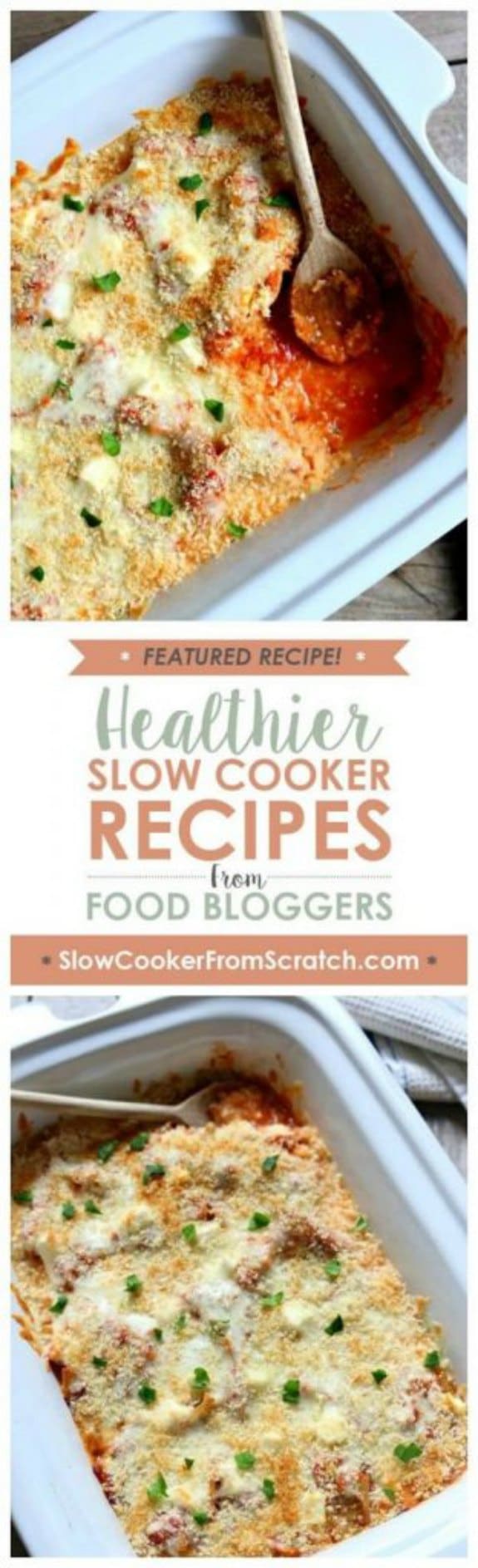 Slow Cooker Chicken Parmesan Lasagna Casserole from 365 Days of Slow Cooking Slow Cooker or