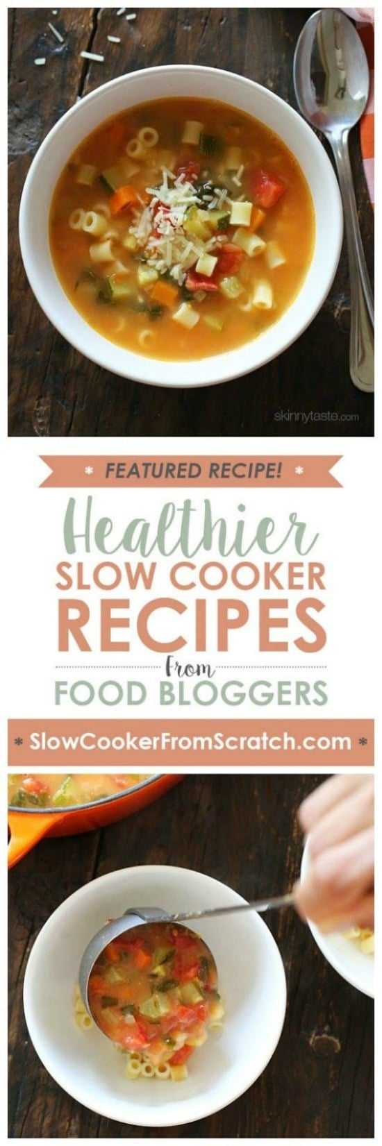 Vegetarian Minestrone Soup from Skinnytaste (Crockpot or Stovetop) Slow Cooker or Pressure Cooker