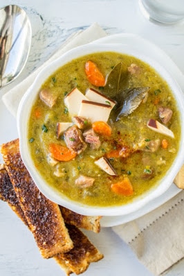The BEST Slow Cooker Split Pea Soup from Food Bloggers found on SlowCookerFromScratch.com