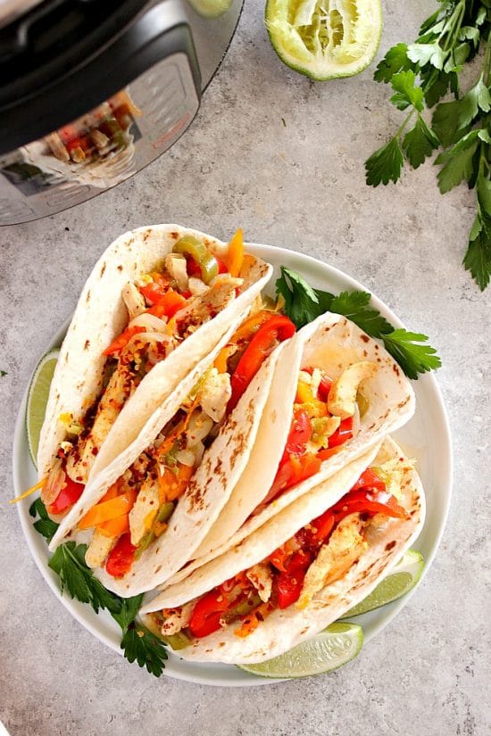 Instant Pot Chicken Fajitas from Crunchy Creamy Sweet