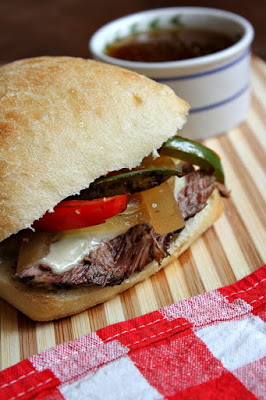 The BEST Slow Cooker or Instant Pot French Dip Sandwiches featured on SlowCookerFromScratch.com