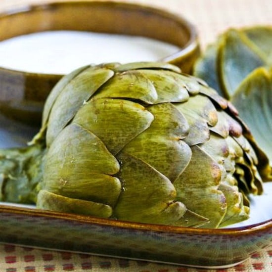 How to Cook Artichokes in the Slow Cooker or Instant Pot found on Slow Cooker or Pressure Cooker at SlowCookerFromScratch.com