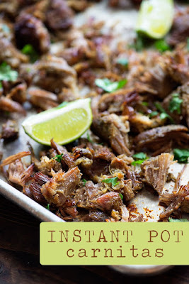 The BEST Instant Pot or Pressure Cooker Pork Carnitas from Food Bloggers featured on SlowCookerFromScratch.com