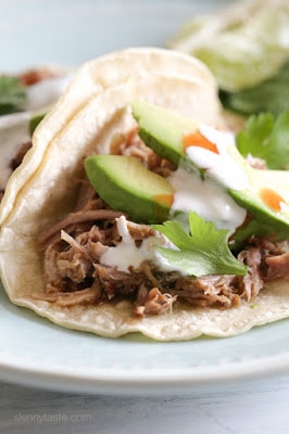 The BEST Instant Pot or Pressure Cooker Pork Carnitas from Food Bloggers featured on SlowCookerFromScratch.com