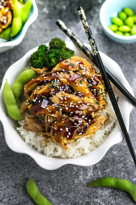 The BEST Instant Pot or Slow Cooker Teriyaki Chicken featured on SlowCookerFromScratch.com