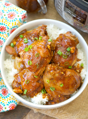 The BEST Instant Pot or Slow Cooker Teriyaki Chicken featured on SlowCookerFromScratch.com