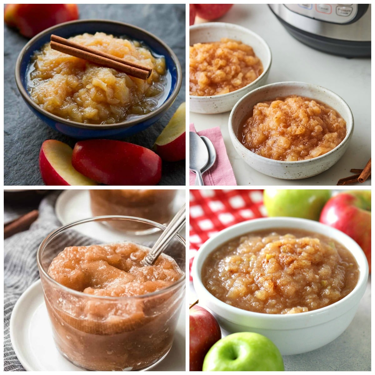 Slow Cooker and Instant Pot Applesauce Recipes top photo collage