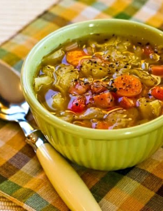 Slow Cooker Ham and Cabbage Soup from Kalyn's Kitchen