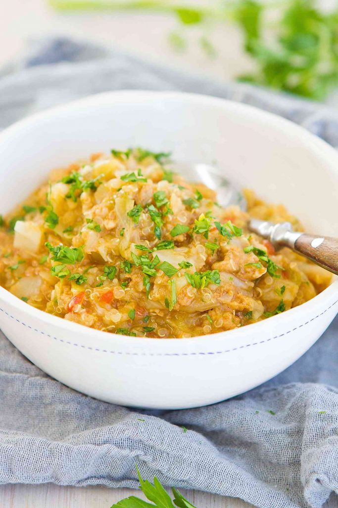 Instant Pot Sausage Cabbage Bowl with Quinoa from Cookin' Canuck