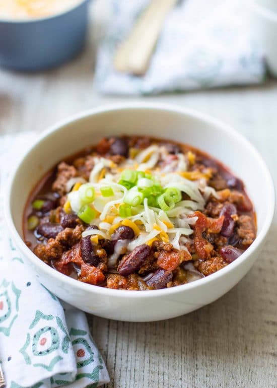 The BEST Instant Pot Chili Recipes featured on Slow Cooker or Pressure Cooker at SlowCookerFromScratch.com