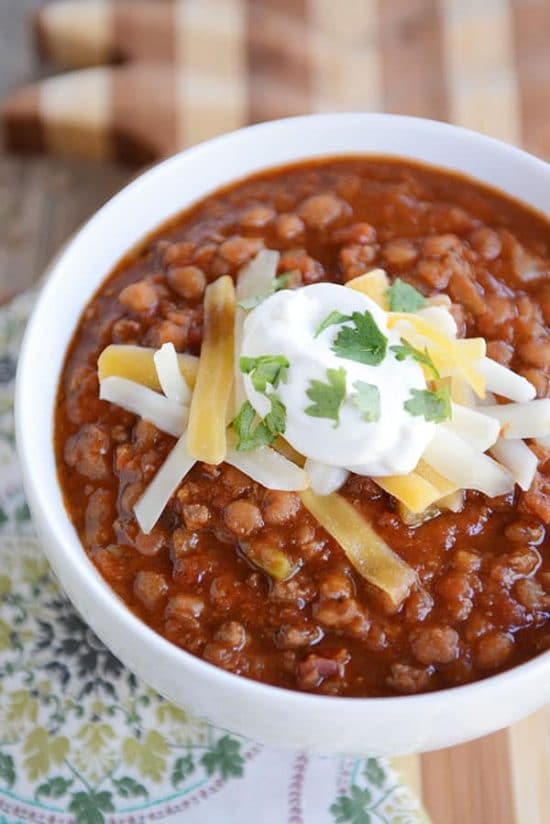 The BEST Instant Pot Chili Recipes featured on Slow Cooker or Pressure Cooker at SlowCookerFromScratch.com