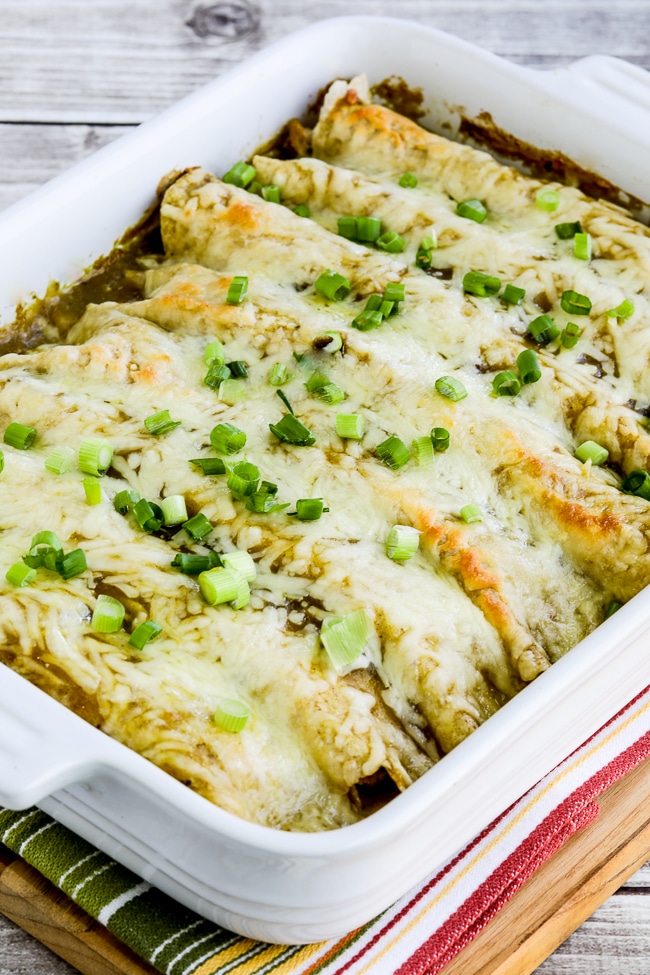 Instant Pot Green Chile Pork Enchiladas from Kalyn's Kitchen