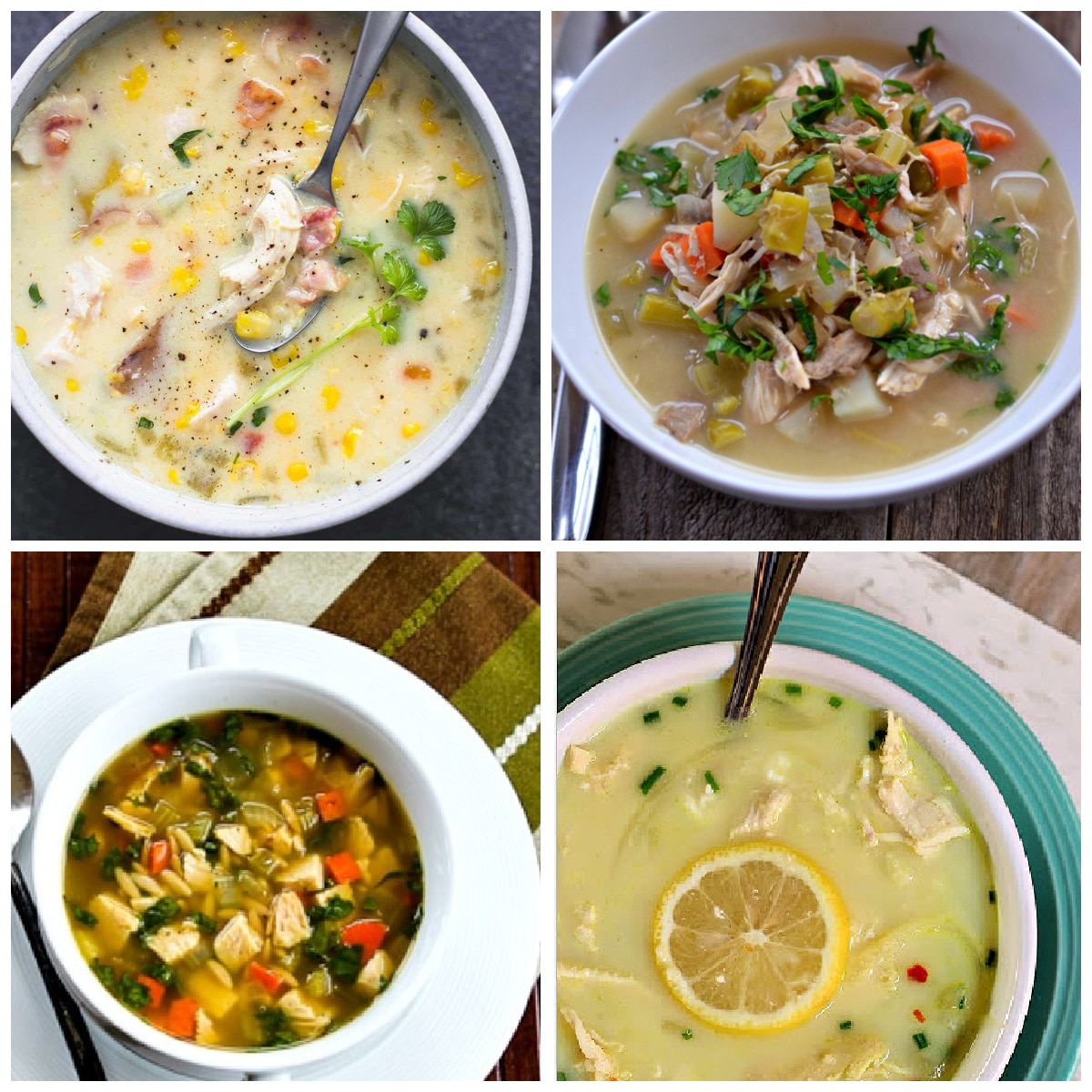 Slow Cooker Chicken Soup Recipes top photo collage