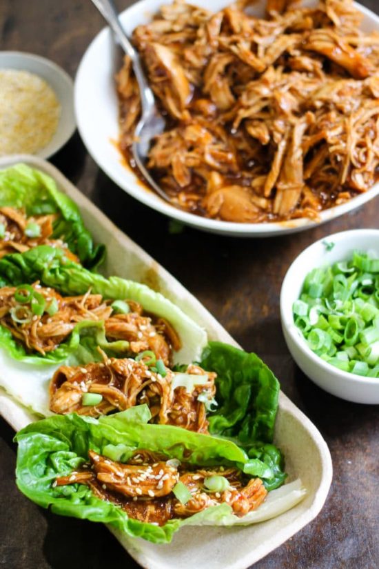 The BEST Instant Pot Lettuce Wraps featured on Slow Cooker or Pressure Cooker at SlowCookerFromScratch.com